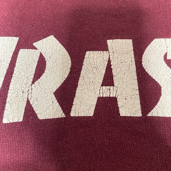 Vintage Thrasher Magazine T Shirt Mens Medium Skater Spellout  Burgundy White - Picture 8 of 10
